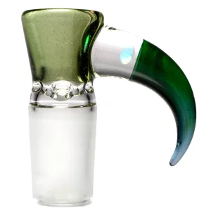 Unity Glassworks - 4 Hole Opal Horn Slide - 18mm - Metal Fleck & Exp. Green