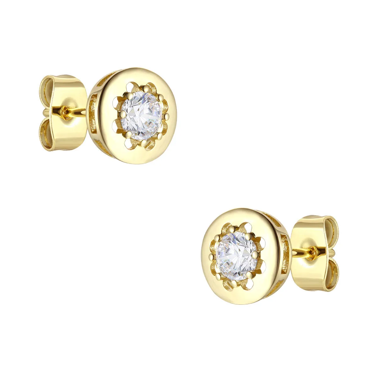 Vilette Moissanite Solitaire Modern Bezel Stud Earrings