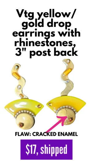 Vintage yellow gold post back earrings