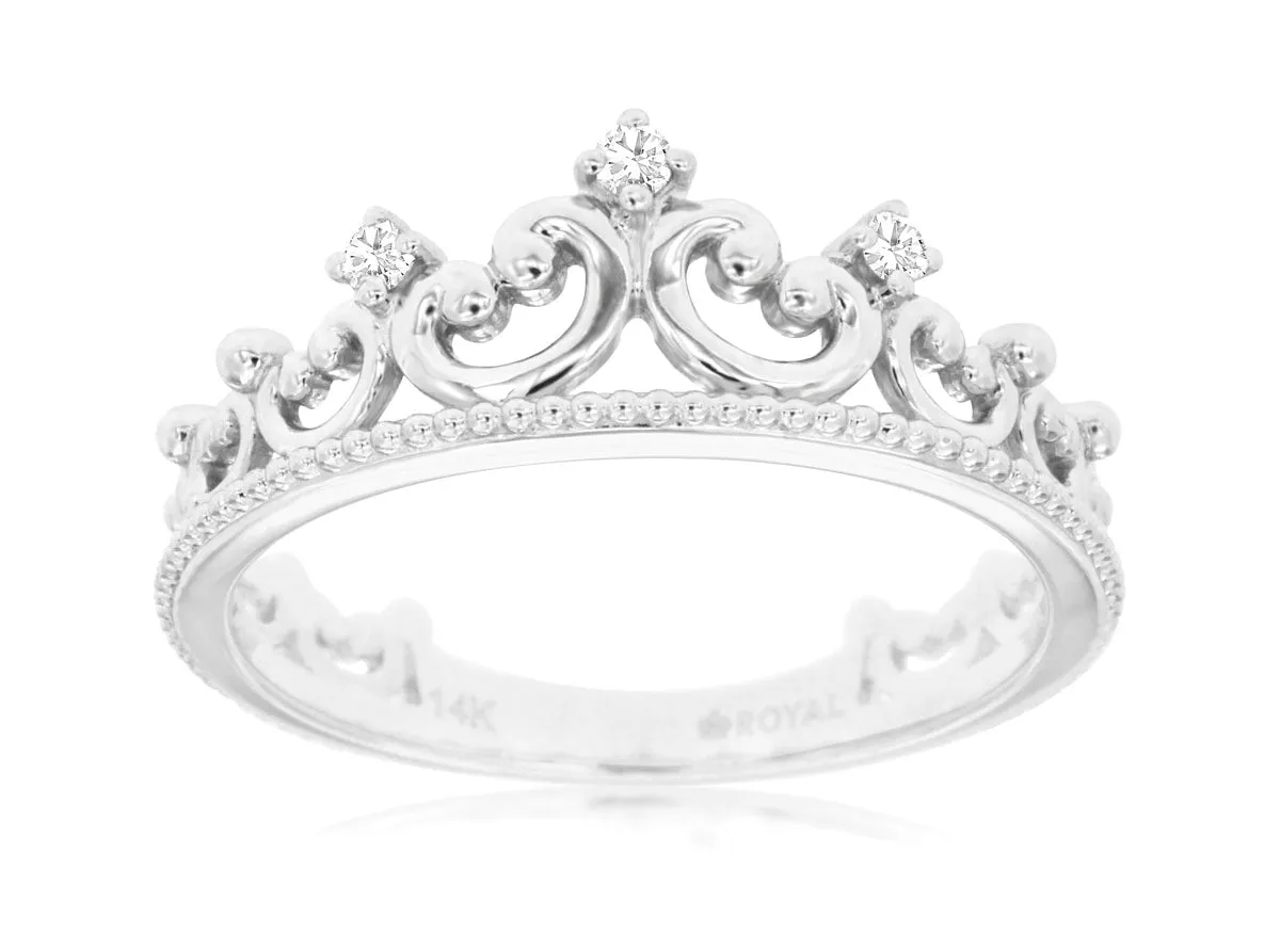 White Gold Stackable Tiara / Crown Band