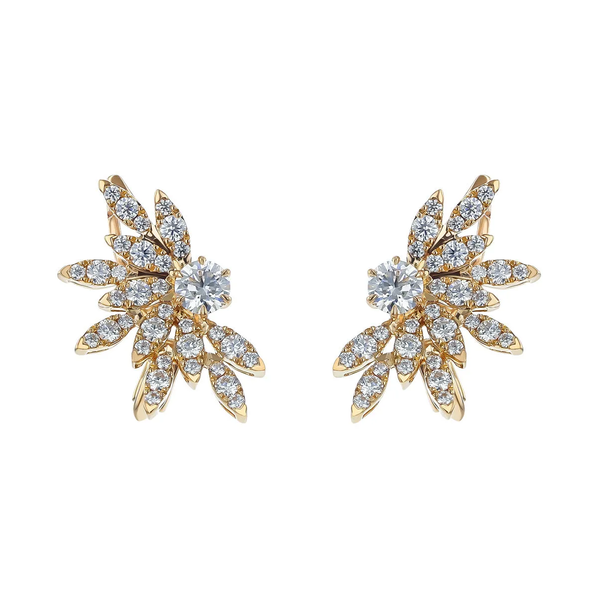 White Kites Flight Stud Earrings