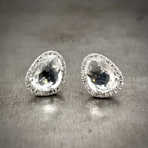 White Topaz Studs