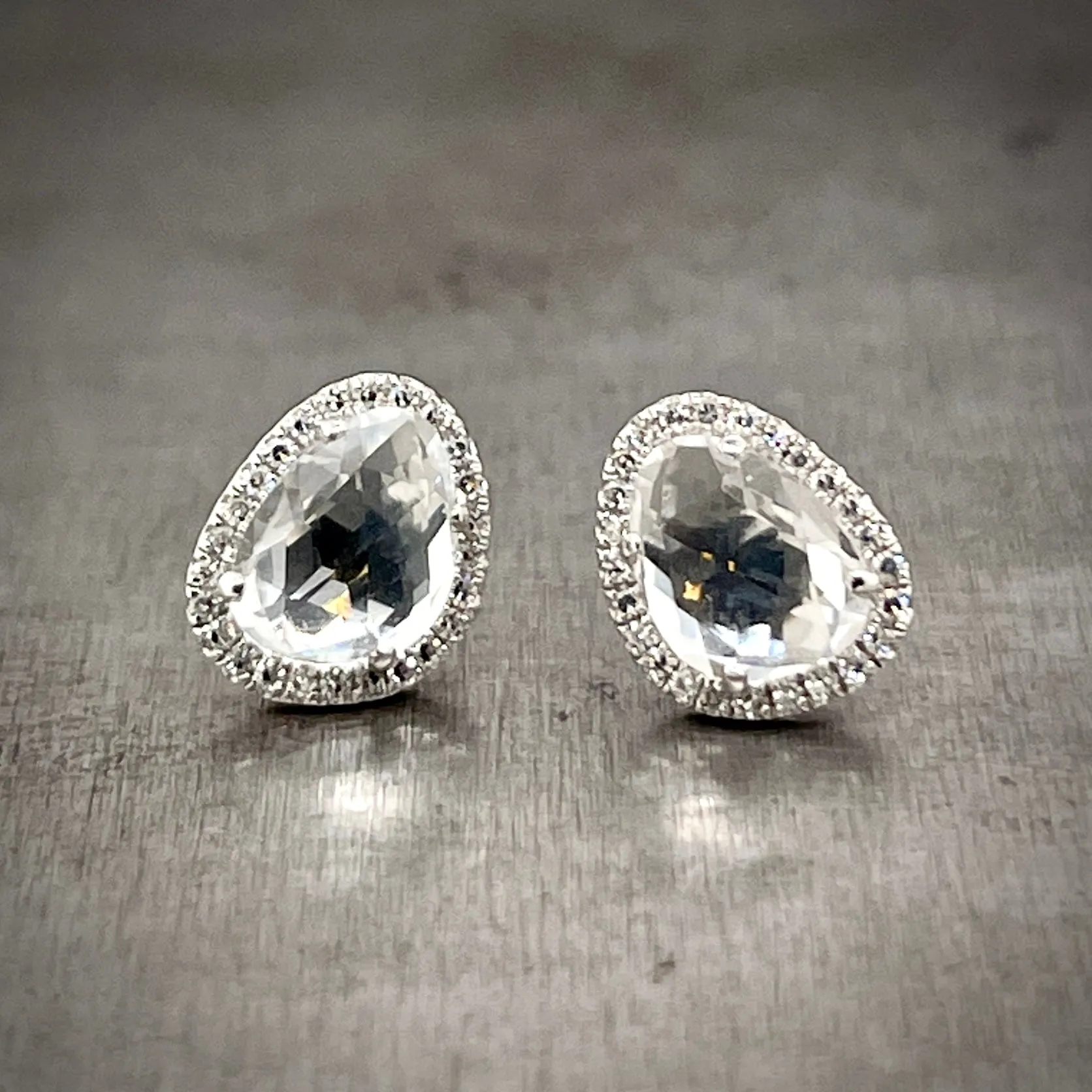 White Topaz Studs