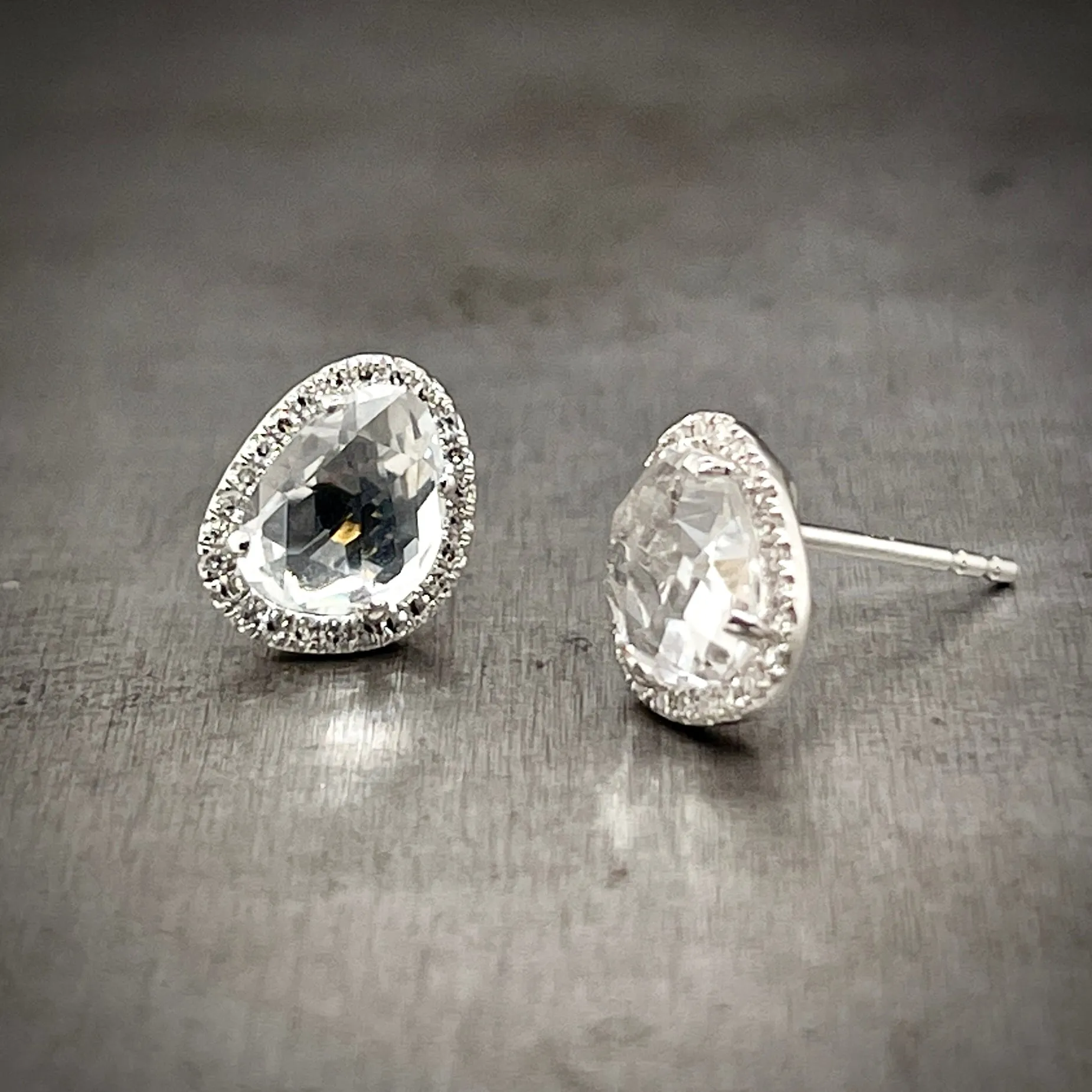 White Topaz Studs