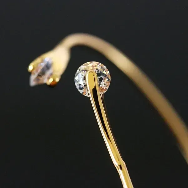 Wholesale Double drill zircon line open Bracelet JDC-BT-d103