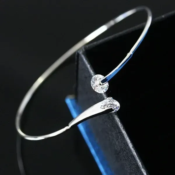 Wholesale Double drill zircon line open Bracelet JDC-BT-d103