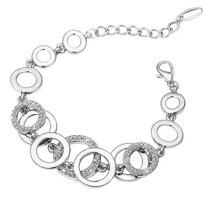 Yellow Chimes Silver Bracelet for Women Circles of Love Silver Plated Crystal Studded Chain Bracelet for Women and Girls