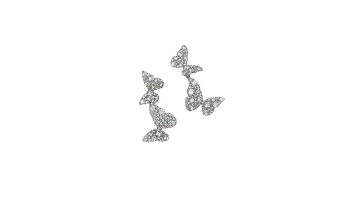 Zircon Butterfly Tassel Earrings