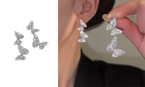 Zircon Butterfly Tassel Earrings