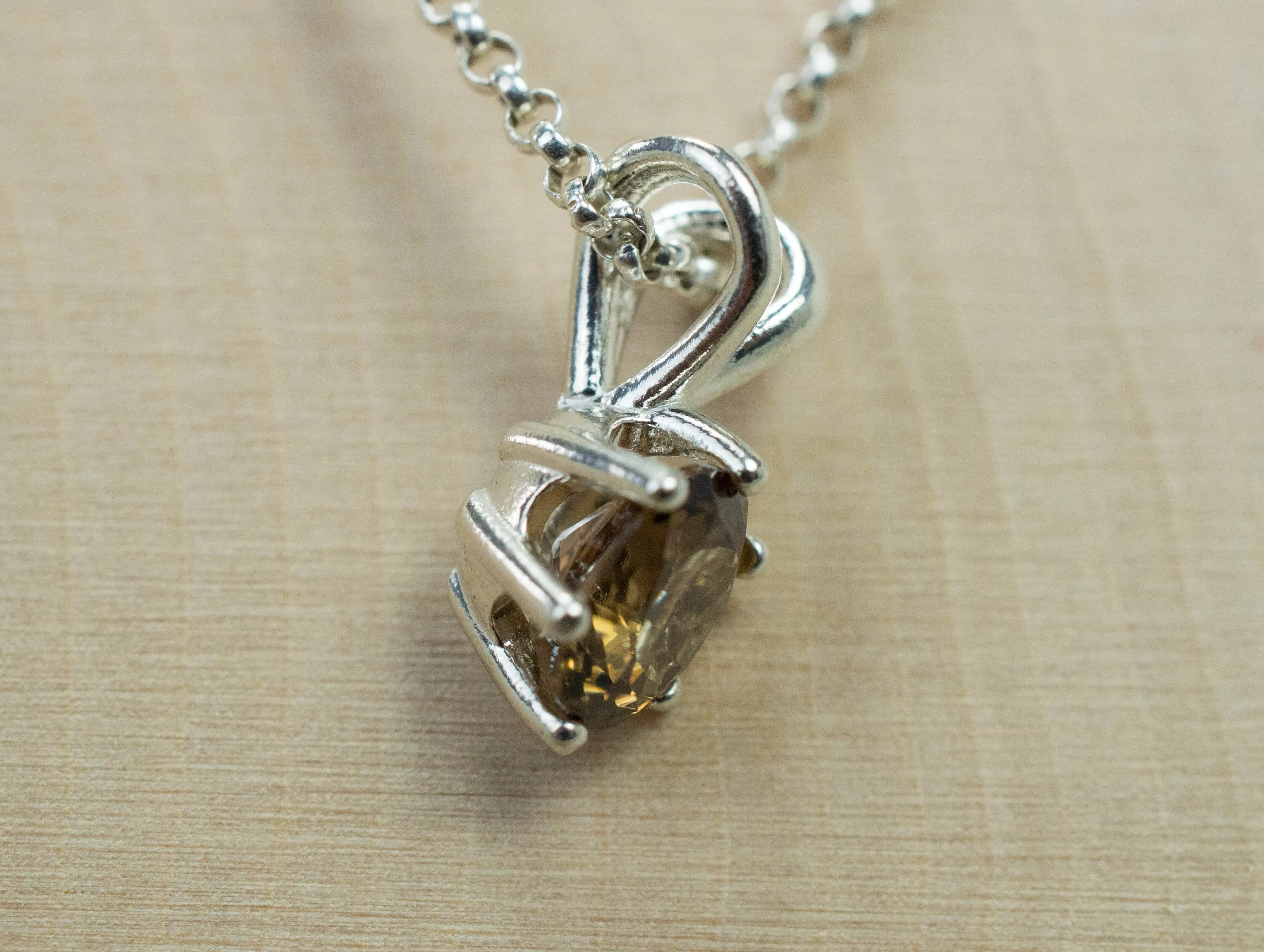 Zircon Pendant, Genuine Untreated Tanzanian Champagne Zircon