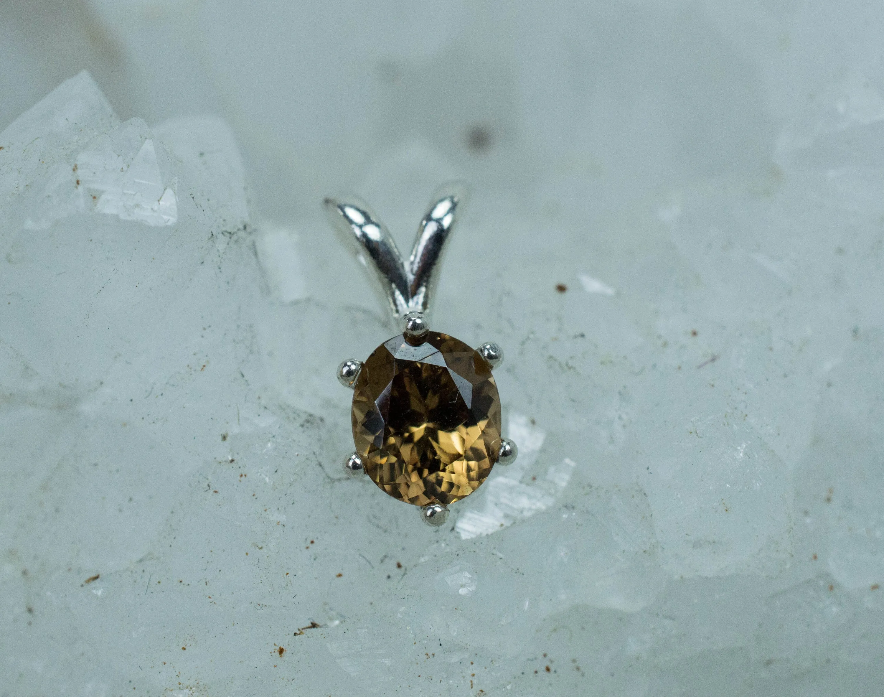 Zircon Pendant, Genuine Untreated Tanzanian Champagne Zircon