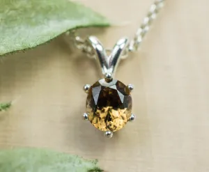 Zircon Pendant, Genuine Untreated Tanzanian Champagne Zircon