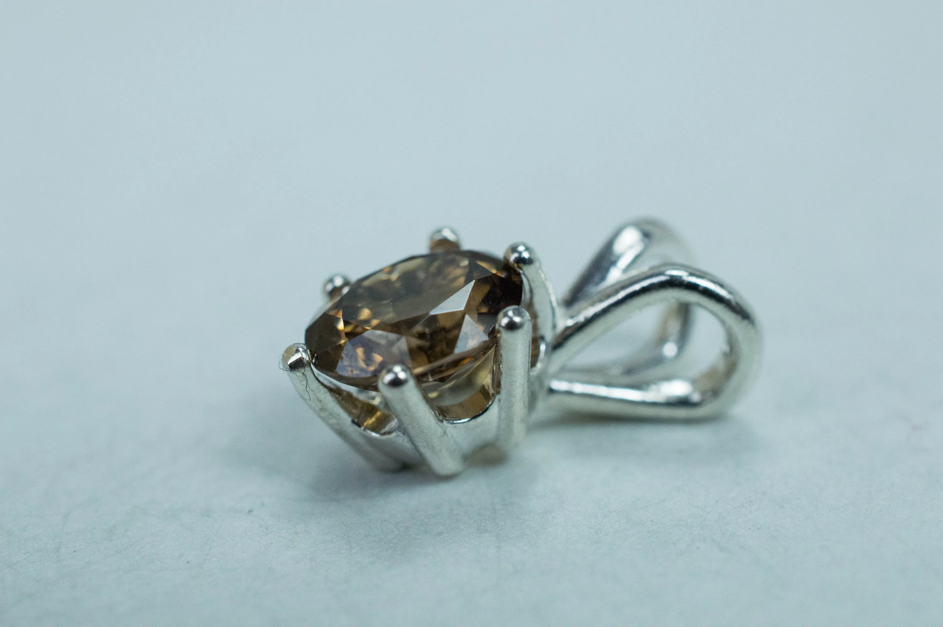 Zircon Pendant, Genuine Untreated Tanzanian Champagne Zircon
