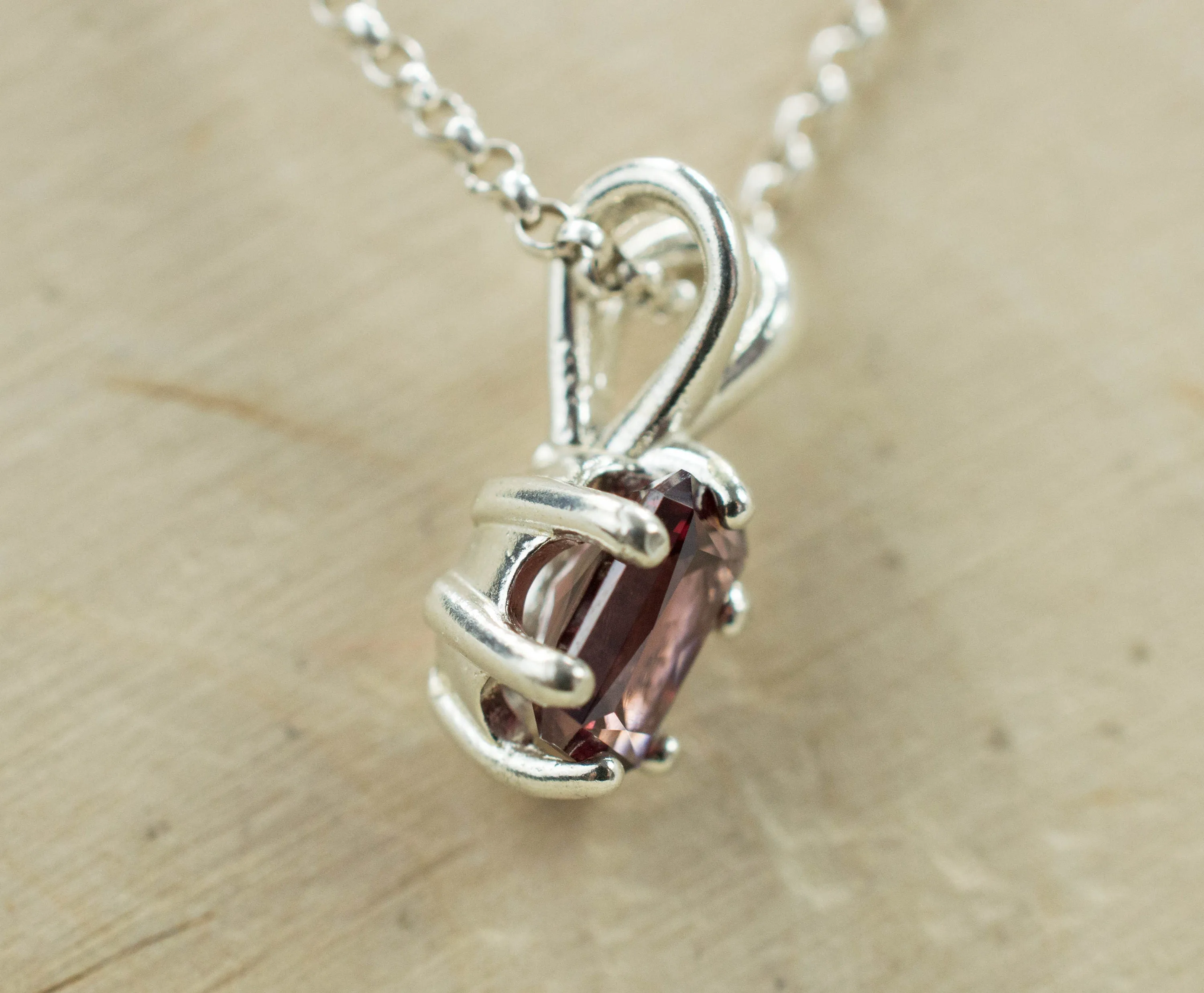 Zircon Pendant, Genuine Untreated Tanzanian Red Zircon
